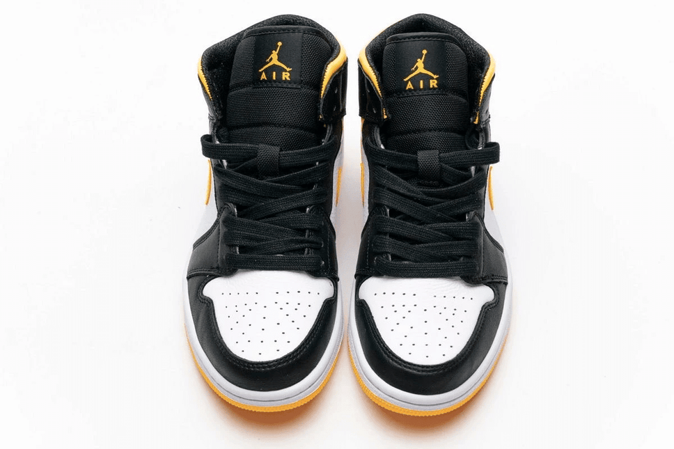 Men's Air Jordan 1 Mid Laser Orange Black Shoes