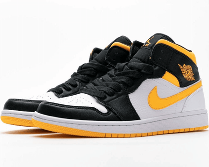 Men's Air Jordan 1 Mid Laser Orange Black Shoes