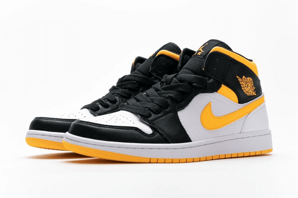Men's Air Jordan 1 Mid Laser Orange Black Shoes