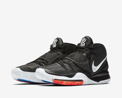 Men's Kyrie 6 Jet Black White Shoes