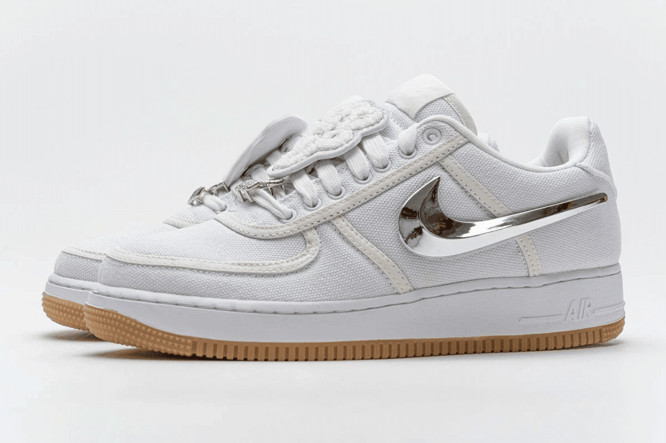 Men's Travis Scott x Air Force 1 White Shoes