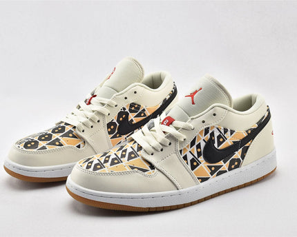Men's Air Jordan 1 Low Sail Black Shoes