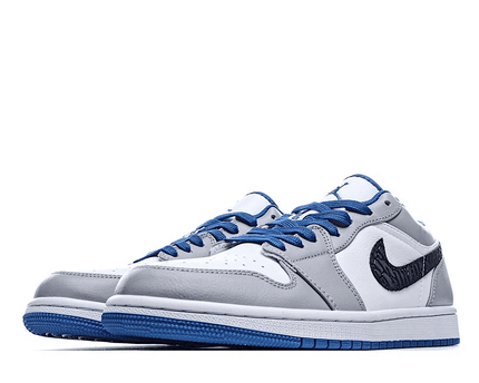 Men's Air Jordan 1 Low True Blue Cement Shoes