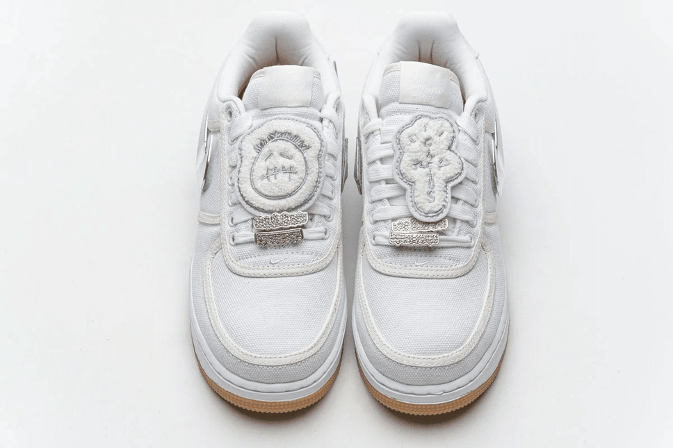 Men's Travis Scott x Air Force 1 White Shoes