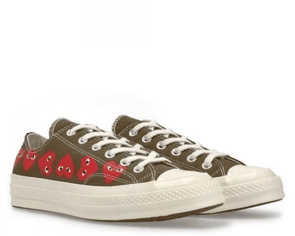 Men's Play Comme Des Garcons X Converse Low Top Khaki Shoes