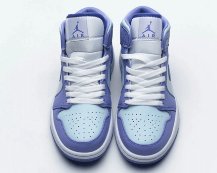 Men's Air Jordan 1 Mid Purple Aqua Blue Shoes