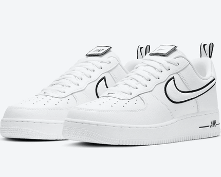 Men's Air Force 1 Low Velcro Patches and Oversized Heel Tabs White Shoes