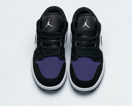 Men's Air Jordan 1 Low Black White Purple Shoes