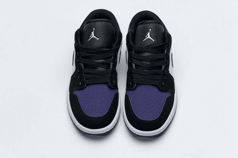 Men's Air Jordan 1 Low Black White Purple Shoes