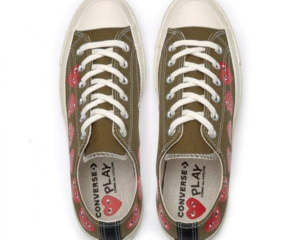 Men's Play Comme Des Garcons X Converse Low Top Khaki Shoes
