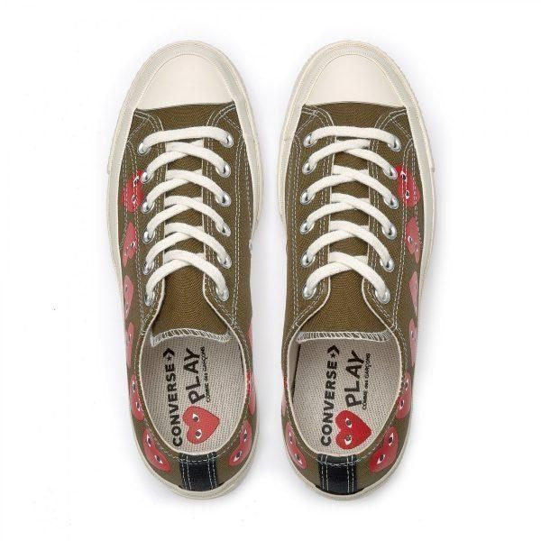 Men's Play Comme Des Garcons X Converse Low Top Khaki Shoes