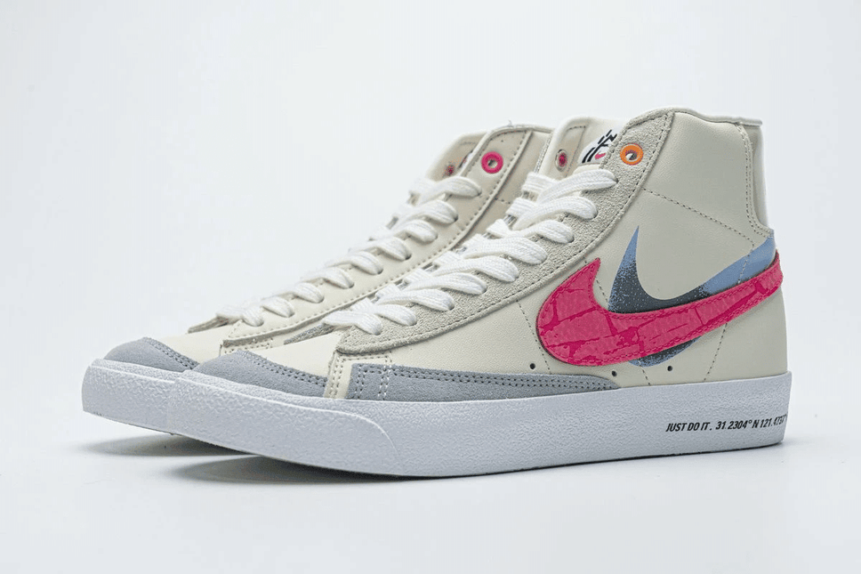 Men's Blazer Mid 77 Beige Pink Blue Shoes