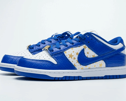 Men's Supreme x SB Dunk Low Blue Stars Shoes
