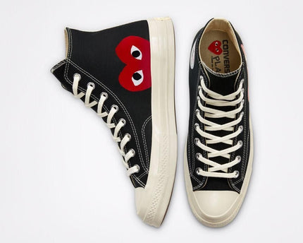Men's Play Comme Des Garcons X Converse High Top Black Shoes