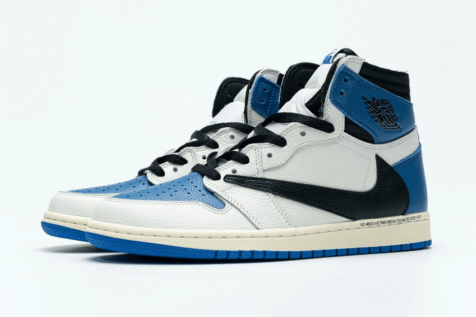 Men's Fragment x Travis Scott x Air Jordan 1 High OG Military Shoes
