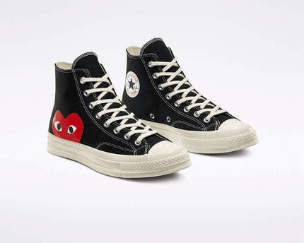 Men's Play Comme Des Garcons X Converse High Top Black Shoes