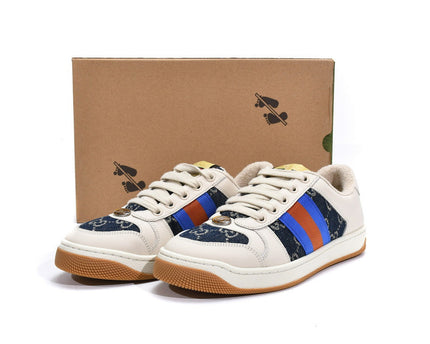 Men's Gucci Screener Blue Red Sneaker Shoes