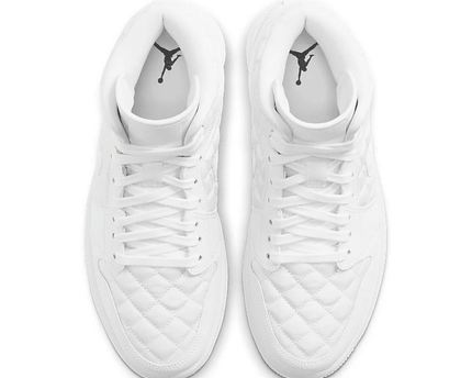 Men's Air Jordan 1 Mid White Quilted Shoes