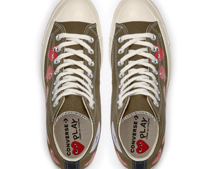 Men's Play Comme Des Garcons X Converse High Top Khaki Shoes