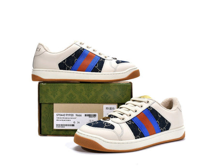 Men's Gucci Screener Blue Red Sneaker Shoes