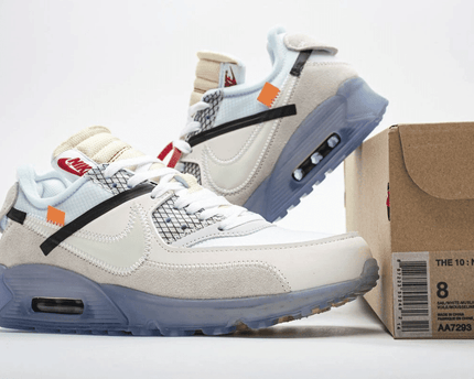 Men's Off White x Air Max 90 All White Shoes