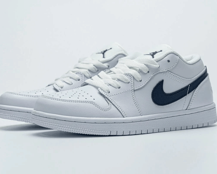 Men's Air Jordan 1 Low White Obsidian Shoes