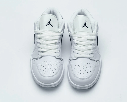 Men's Air Jordan 1 Low White Obsidian Shoes