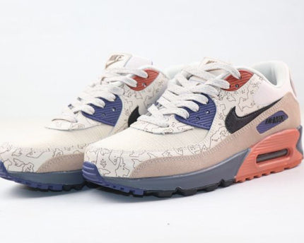 Men's Air Max 90 Brown Sand Map Shoes