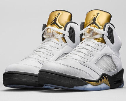 Men's Air Jordan 5 Oympic Gold Medal Shoes