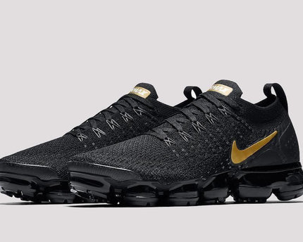 Men's Vapormax 2.0 Flyknit Black Metallic Gold Shoes