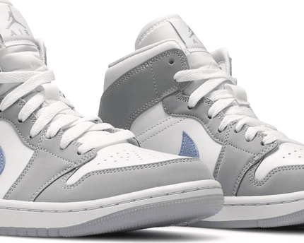 Men's Air Jordan 1 Mid Wolf Grey Aluminum Shoes
