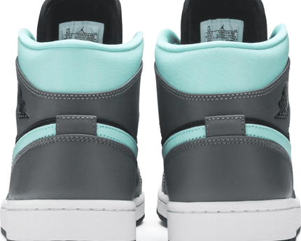 Men's Air Jordan 1 Mid Grey Aqua Shoes