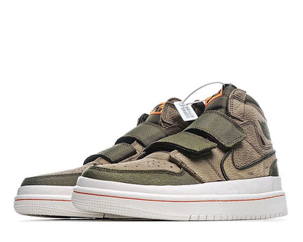 Men's Air Jordan 1 High Double Strap Olive Green Shoes