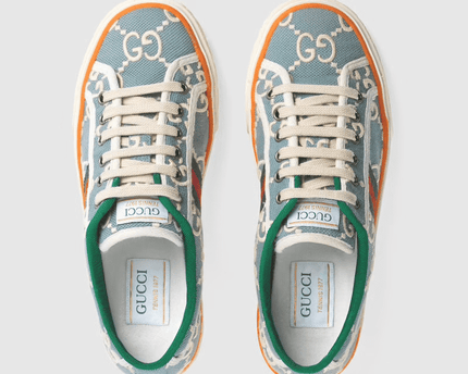 Men's Gucci Tennis 1977 Light Blue Sneaker Shoes