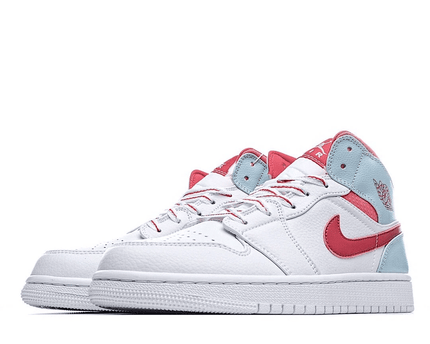 Men's Air Jordan 1 White Blue Pink Shoes