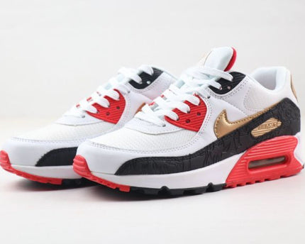 Men's Air Max 90 Red Gold Shoes