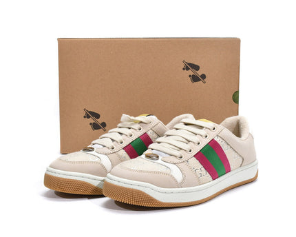 Men's Gucci Screener Pink Green Sneaker Shoes