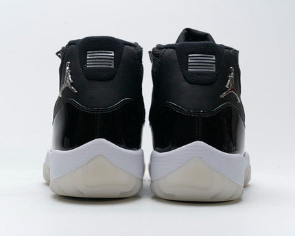Men's Air Jordan 11 25th Anniversary Black Silver Eyelets Shoes