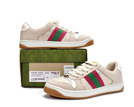 Men's Gucci Screener Pink Green Sneaker Shoes