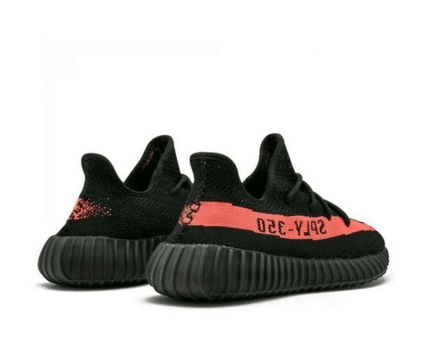 Men's Yeezy Boost 350 V2 Core Black Red Shoes