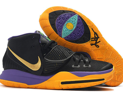 Men's Kyrie 6 Black Purple Yellow Shoes