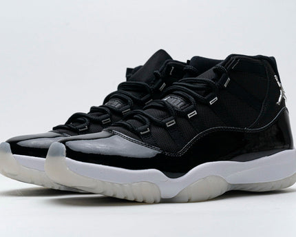Men's Air Jordan 11 25th Anniversary Black Silver Eyelets Shoes