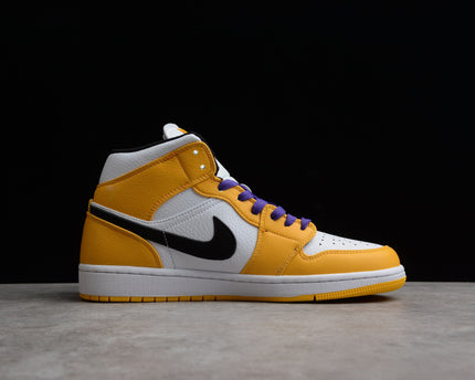 Men's Air Jordan 1 EDG Mid Lakers Shoes