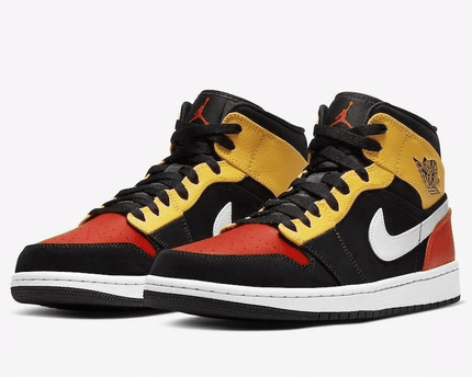Men's Air Jordan 1 Raygun Black Amarillo Shoes