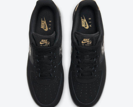 Men's Air Force 1 Low Branded Swooshes Black Nubuck Shoes