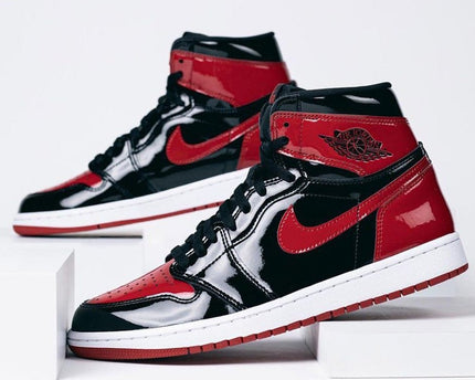 Men's Air Jordan 1 High OG Bred Patent Shoes