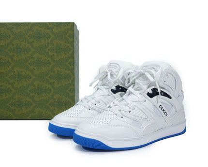Men's Gucci Basket White Blue Sneaker Shoes