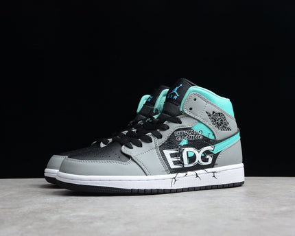 Men's Air Jordan 1 EDG Mid Mint Grey Shoes