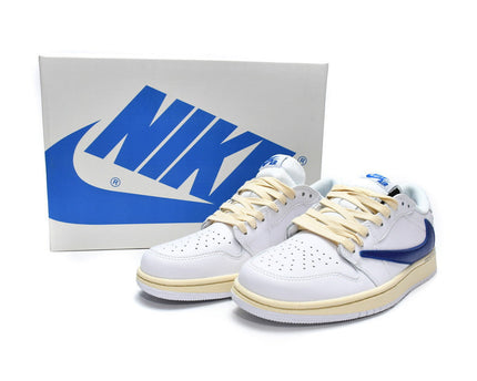 Men's Air Jordan 1 Low x Travis Scott White Blue Shoes