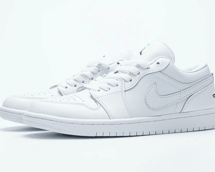 Men's Air Jordan 1 Low White Black Shoes